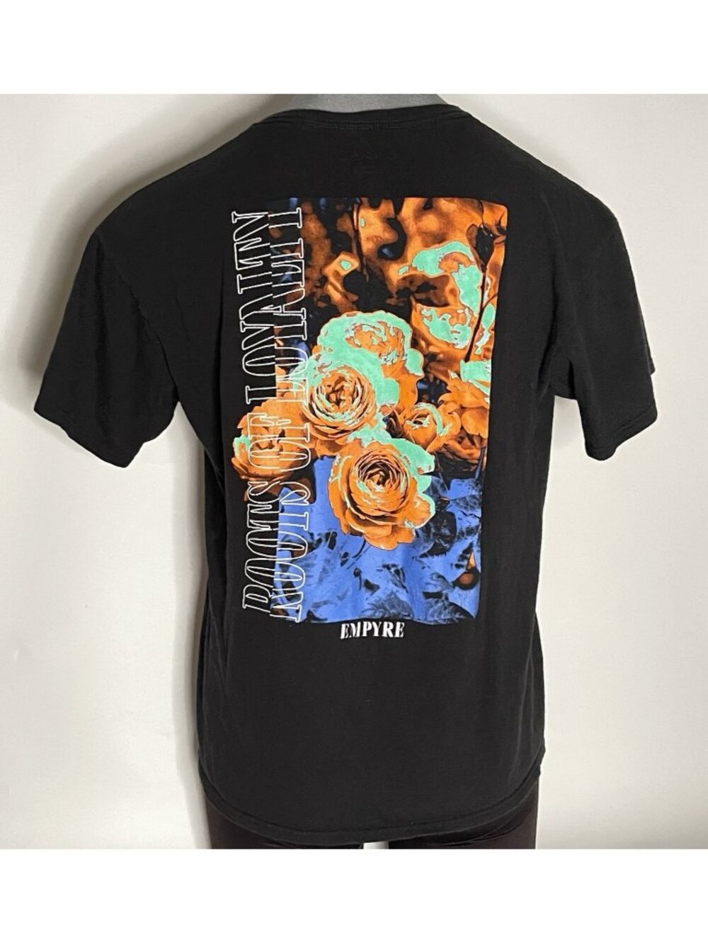 Empyre Rose Of No Man T Shirt Large Black Floral Graphic Skate Streetwear Tee